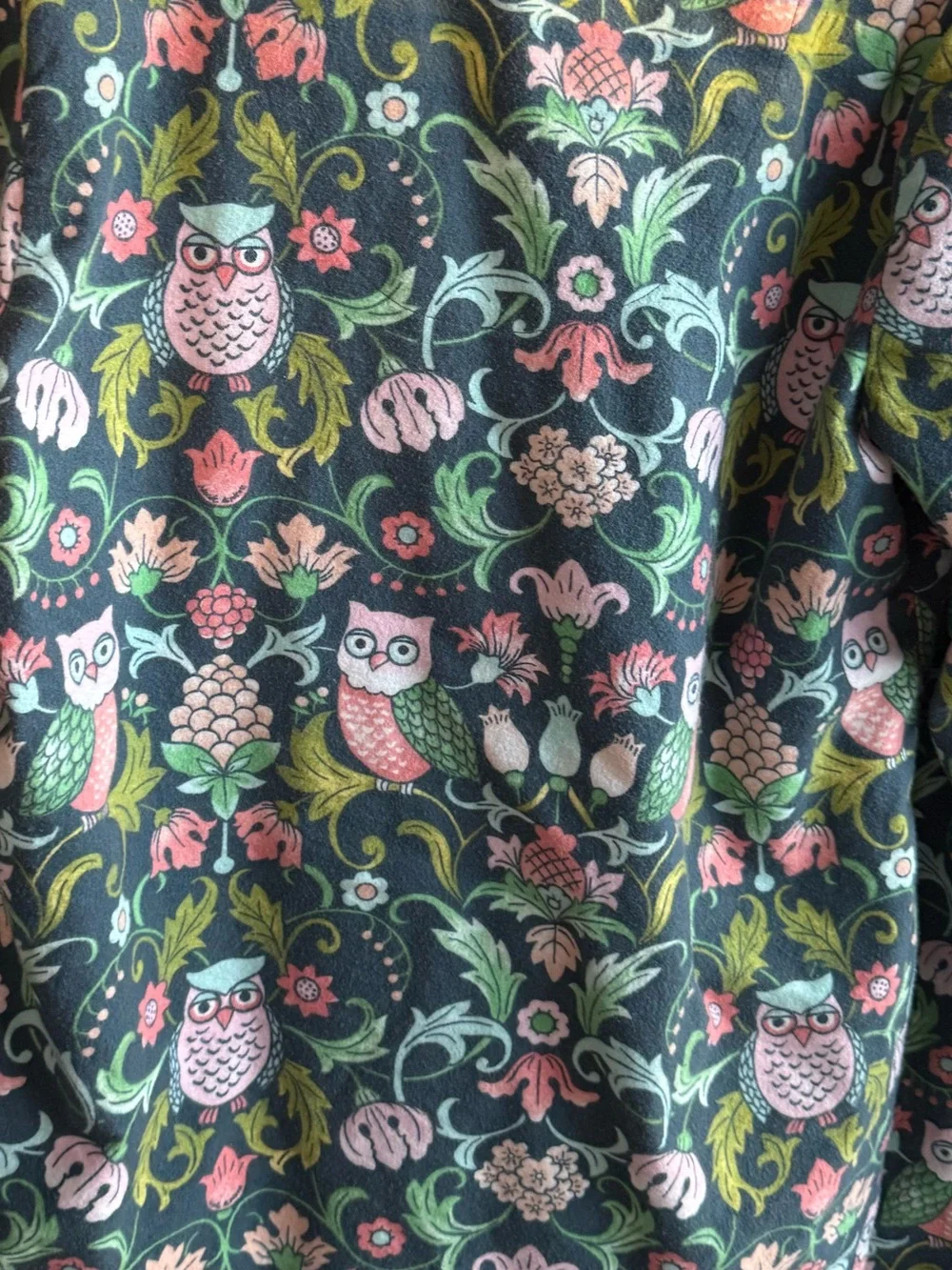 Nick & Nora Flannel Owl Pajama Set Soft Cottagecore Loungewear Nature Medium